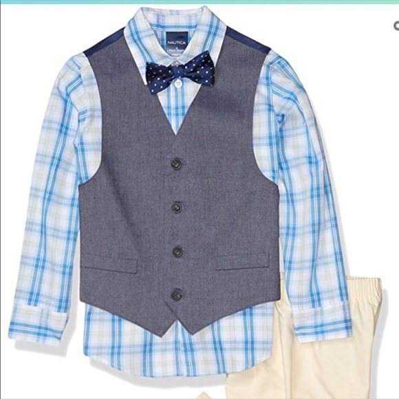 🆕️ Nautica Boys 4 piece Vest Outfit - Picture 2 of 9